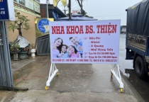 THI CÔNG BIỂN HIỆU NHA KHOA THIỆN