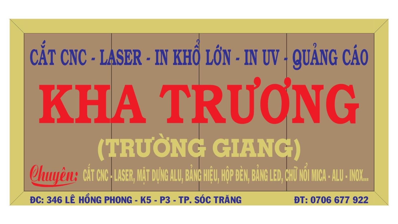 quảng cáo Kha Trương ở Sóc Trăng