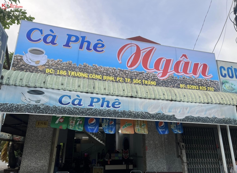 Biển hiệu quảng cáo quán cà phê Ngân