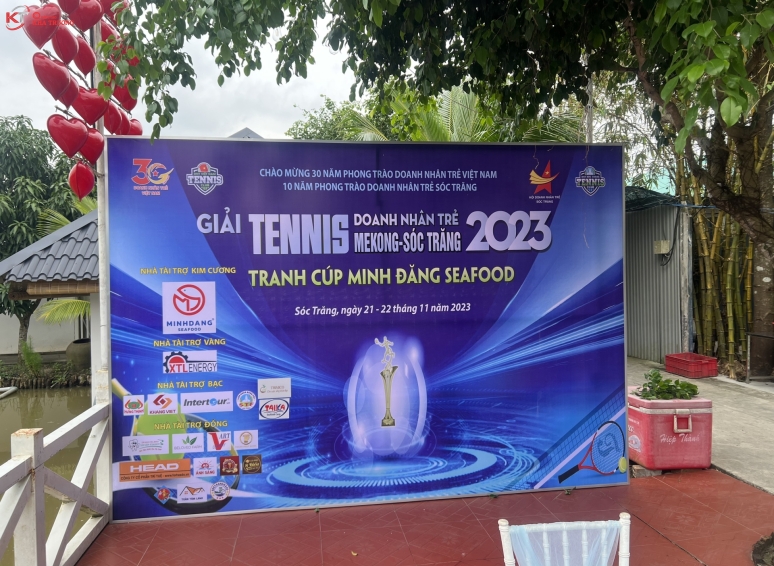 Trang trí hội nghị, Font chụp hình - Giải Tennis DN trẻ 2023