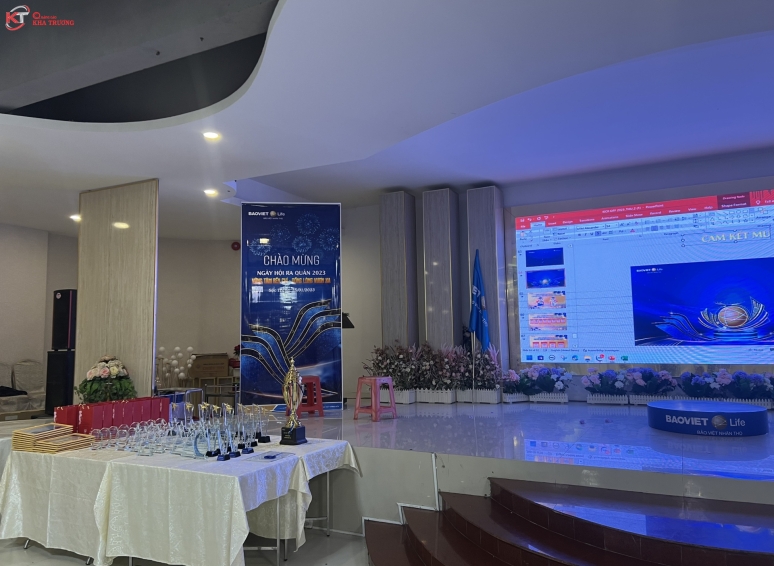Trang trí hội nghị, Font chụp hình - Chào mừng của Bảo Việt