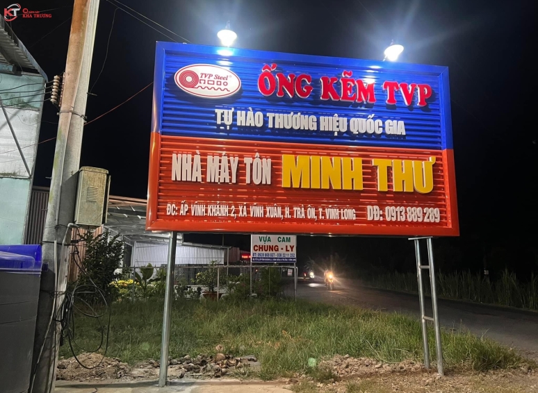 Biển hiệu Alu chữ nổi - Nhà máy tôn Minh Thư