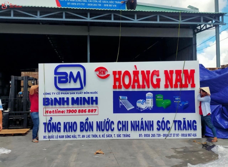 Biển hiệu Alu chữ nổi - Kho bồn nước Hoàng Nam