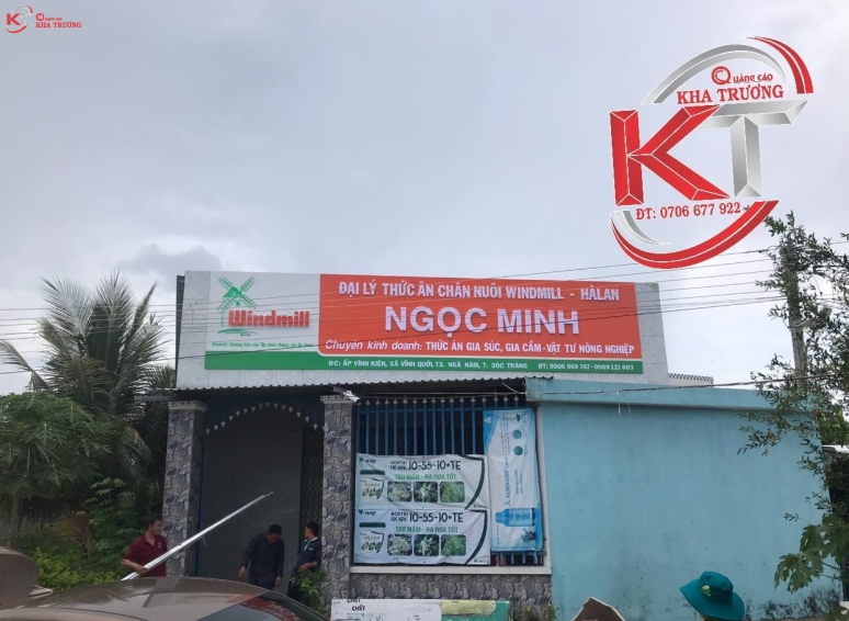 Biển hiệu Alu chữ nổi - Đại lý thức ăn Ngọc Minh