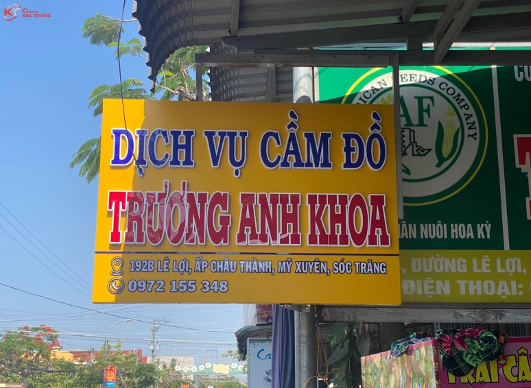 Biển hiệu Alu chữ nổi - Dịch vụ cầm đồ 