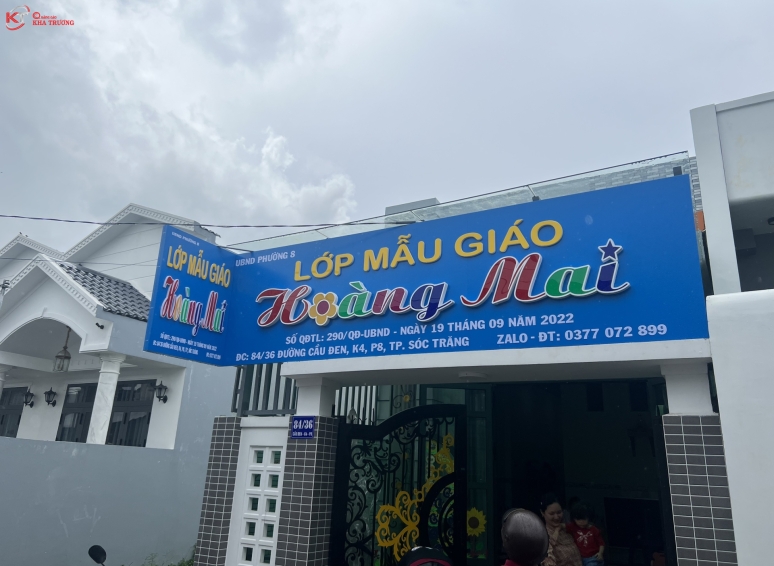 Biển hiệu Alu chữ nổi - Mẫu giáo Hoàng Mai