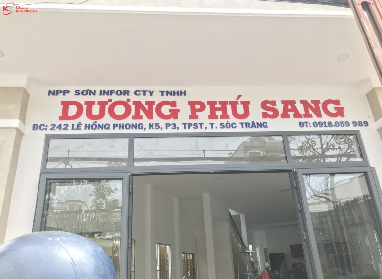 Biển hiệu Alu chữ nổi - Nhà phân phối sơn Dương Phú Sang