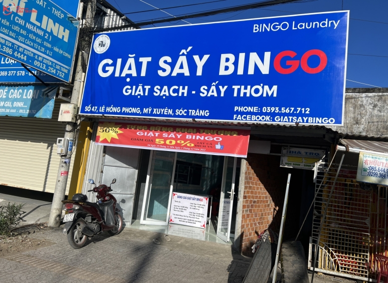 Bảng hiệu bạt in UV - Giặt sấy Bingo