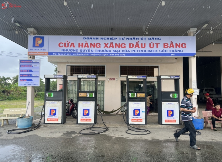 Bảng hiệu bạt in UV - Cửa hàng xăng dầu Út Bằng