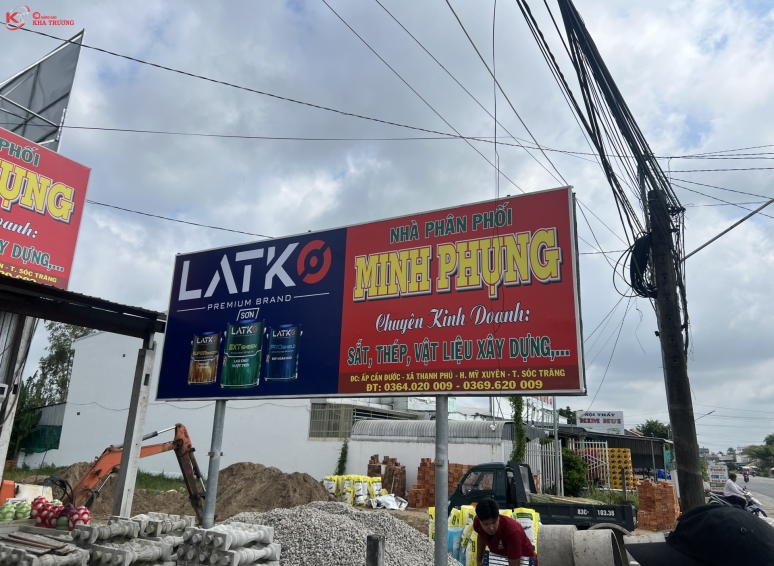 Bảng hiệu bạt in UV - NPP sắt thép Minh Phụng