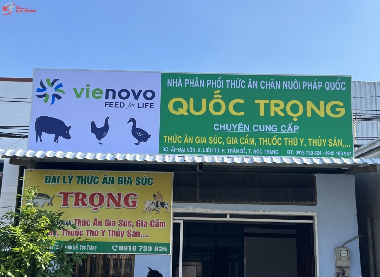 Bảng hiệu bạt in UV - NPP thức ăn chăn nuôi Quốc Trọng