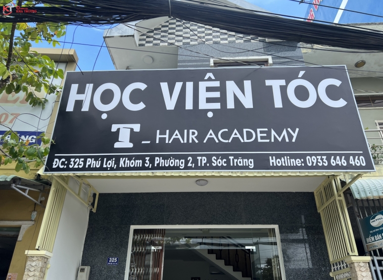 Bảng hiệu bạt in UV - Học viện tóc