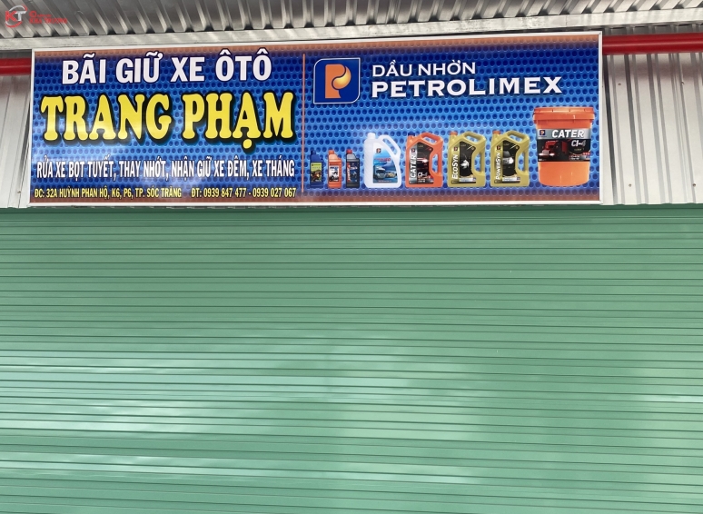 Bảng hiệu bạt in UV - Bãi giữ xe Trang Phạm