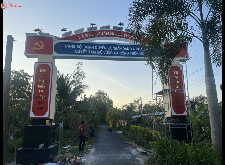 Chữ nổi inox - Xã nông thôn mới