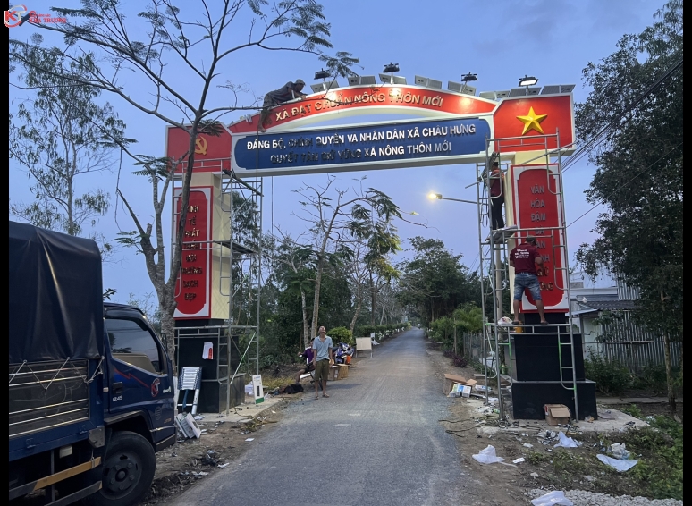 Chữ nổi inox - Xã nông thôn mới