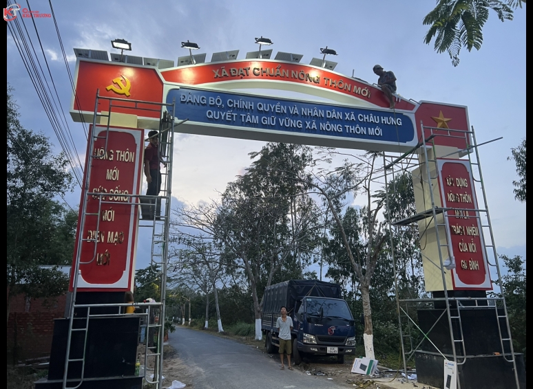 Chữ nổi inox - Xã nông thôn mới