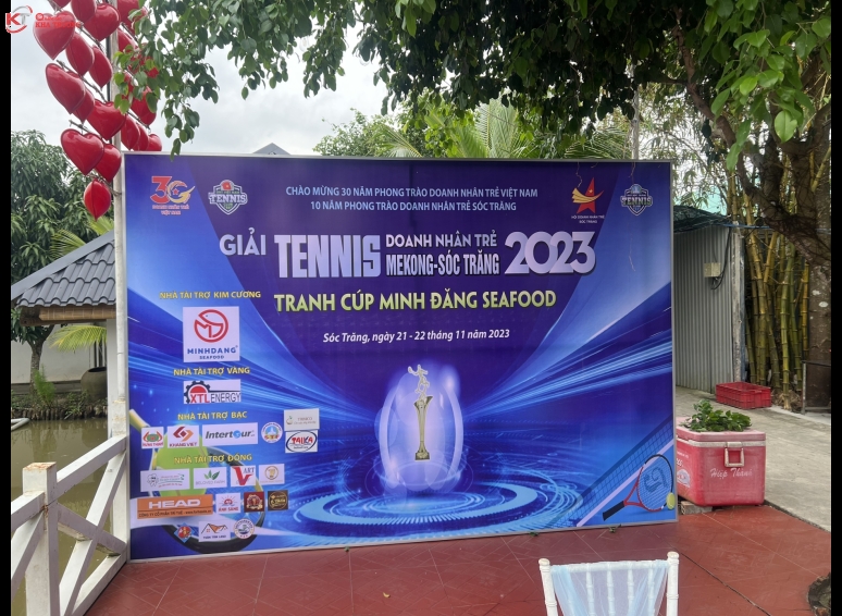 Trang trí hội nghị, Font chụp hình - Giải Tennis DN trẻ 2023