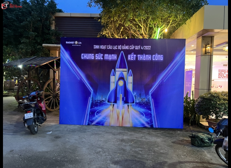 Trang trí hội nghị, Font chụp hình - Chào mừng của Bảo Việt