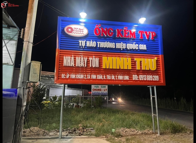 Biển hiệu Alu chữ nổi - Nhà máy tôn Minh Thư