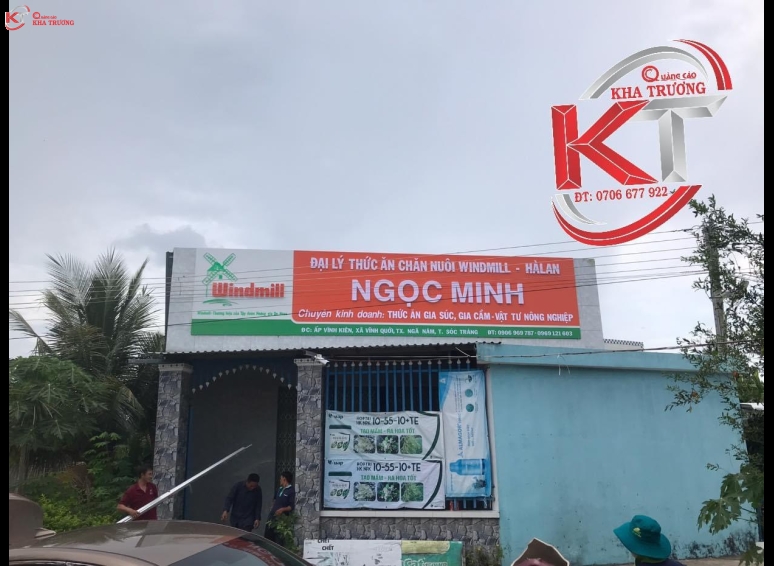 Biển hiệu Alu chữ nổi - Đại lý thức ăn Ngọc Minh
