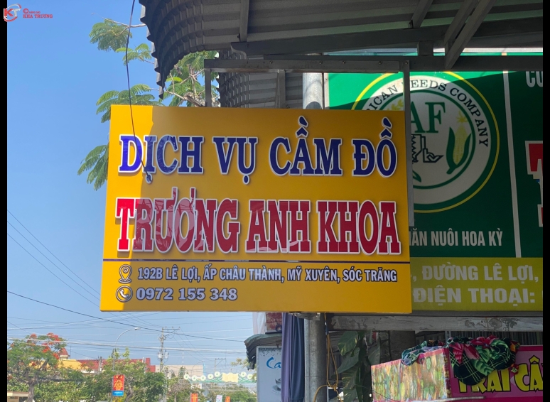 Biển hiệu Alu chữ nổi - Dịch vụ cầm đồ 