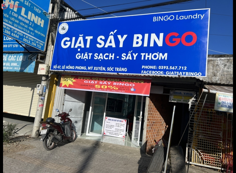 Bảng hiệu bạt in UV - Giặt sấy Bingo