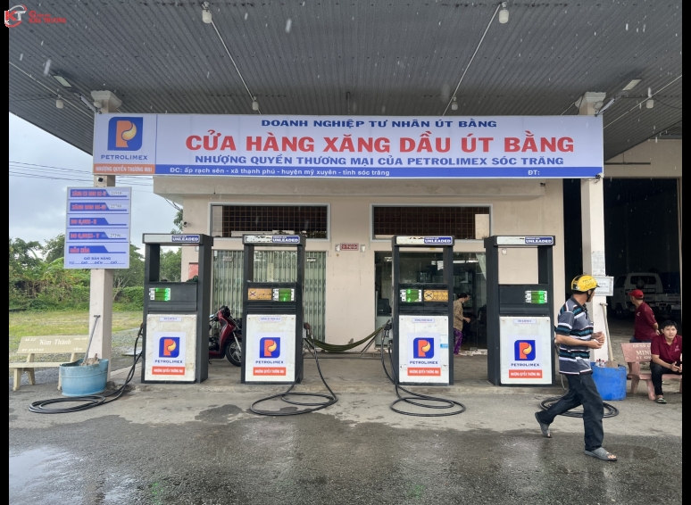 Bảng hiệu bạt in UV - Cửa hàng xăng dầu Út Bằng