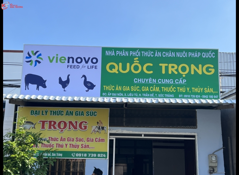Bảng hiệu bạt in UV - NPP thức ăn chăn nuôi Quốc Trọng