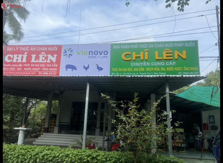 Bảng hiệu bạt in UV - NPP thức ăn chăn nuôi Chí Lên